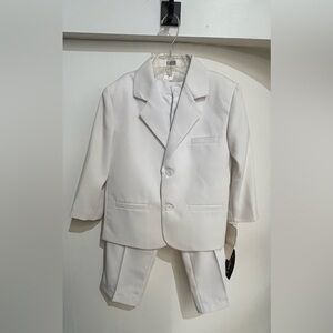 White Children's Dress Suit - Classic Two-Button Jacket and Pants